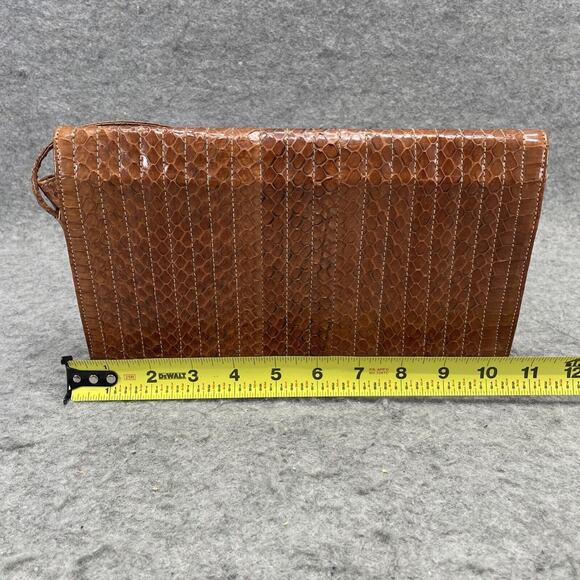 Vintage AG Alles GUT Reptile Skin Handbag Brown 10.5" x 6.25" Crossbody Florida - Picture 4 of 7